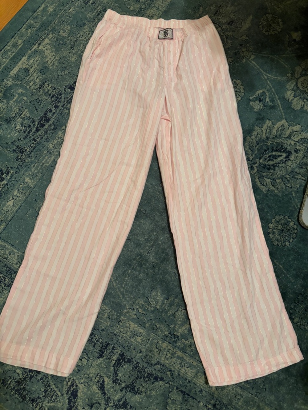 Victoria's Secret Pink and White Striped Pajama Pants
